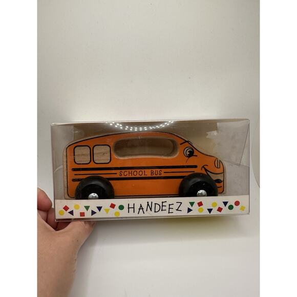 Vintage 1997 NEW HOLGATE Montessori Wood Toy School Bus Carry Handle 18M-6Y - Picture 1 of 7